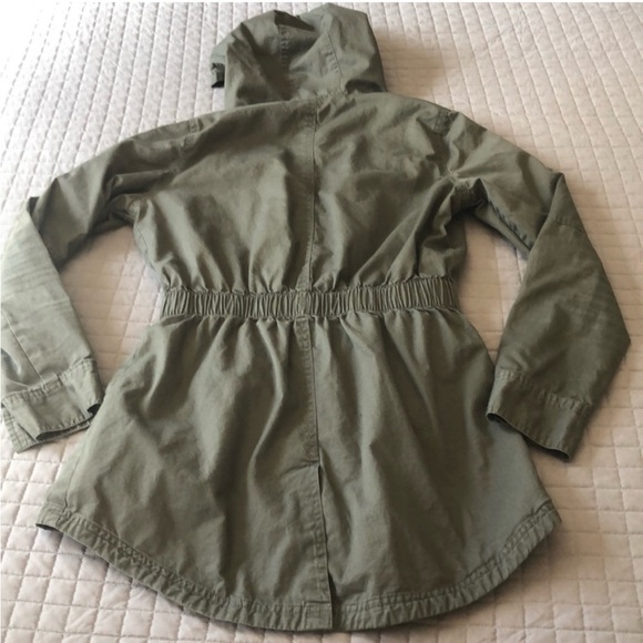 🌧️ Sweet Rain Khaki Utility Jacket with Hood - Picture 2 of 8